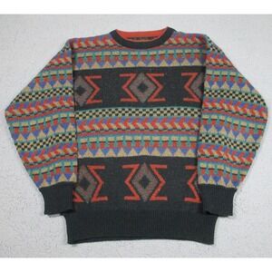 Vintage Michael Gerald Sweater Mens Medium Multicolor Aztec Knit Pullover Tribal